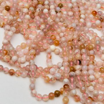 Agat łososiowy kulka gładka klasa AA 6,5mm