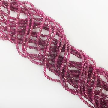 Rubin kostka fasetowana 2,5x2,5mm