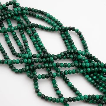 Malachit naturalny oponka fasetowana 2,5x4mm