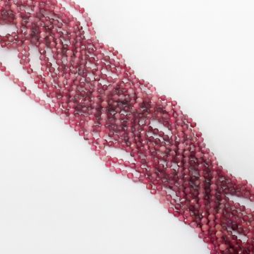 Turmalin różowy kulka fasetowana 2mm