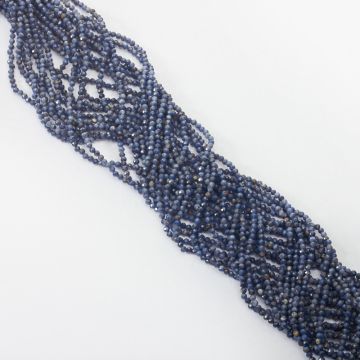 Szafir kulka fasetowana 2,5mm - na sznurze