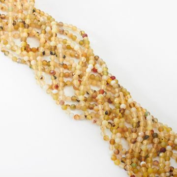 Opal żółty kulka fasetowana 4mm