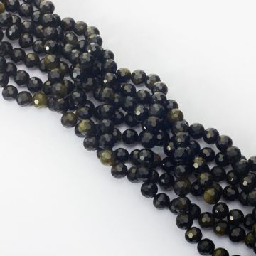 Złoty obsydian kulka fasetowana 8mm