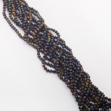 Tygrysie oko kulka fasetowana 4-4,5mm