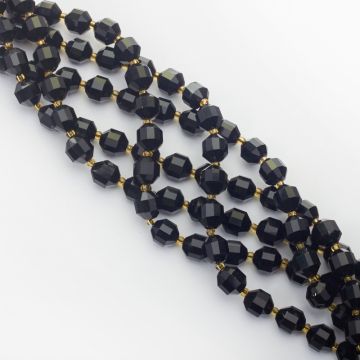 Czarny agat baryłka fasetowana 10mm