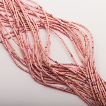 Jaspis cesarski słupek gładki różowy 4x2,5mm