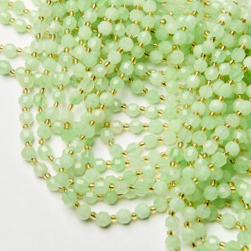 Zielony angelit baryłka fasetowana 6mm