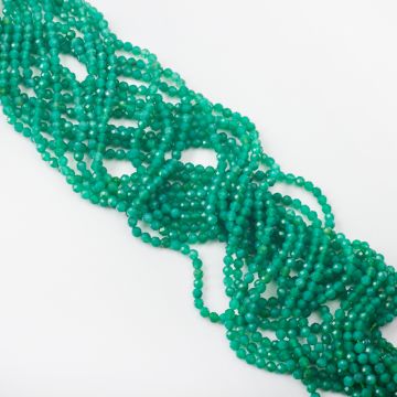 Zielony agat kulka fasetowana 3,5mm