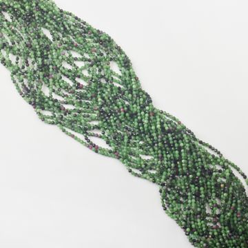 Zoisyt z rubinem kulka fasetowana 2,5mm