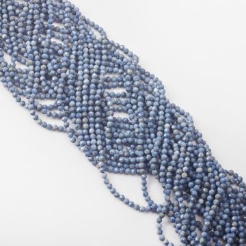 Niebieski koral kulka fasetowana 4mm