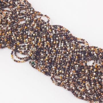 Czarna muszla opalizująca kulka fasetowana 3mm