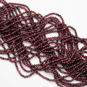 Granat kulka fasetowana 2mm