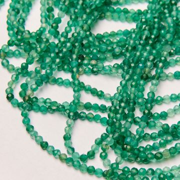 Agat zielony kulka fasetowana 4mm