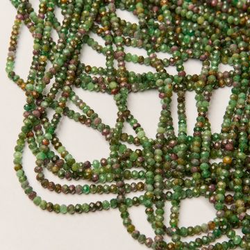 Zoisyt z rubinem oponka fasetowana 3x4mm