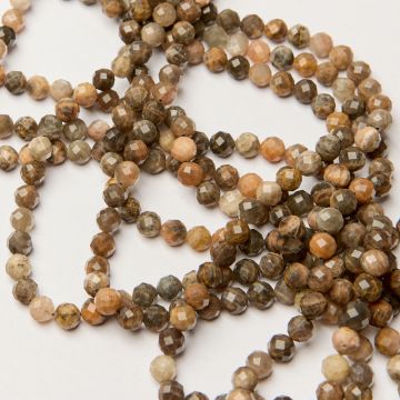 Kamień słoneczny czarny kulka fasetowana 6,5mm