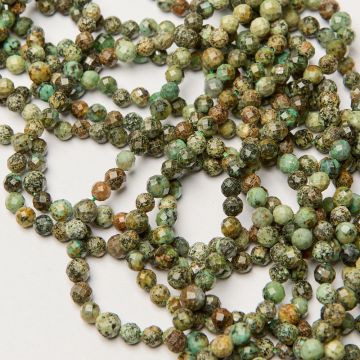 Turkus afrykański kulka fasetowana 6,5mm