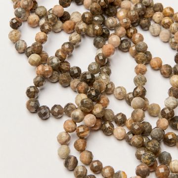 Kamień słoneczny czarny kulka fasetowana 7,5mm