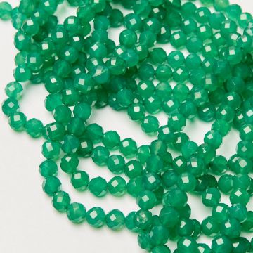 Agat zielony kulka fasetowana 8mm