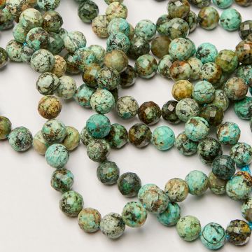 Turkus afrykański kulka fasetowana 9,5mm
