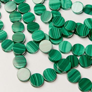 Malachit naturalny krążek płaski 14mm
