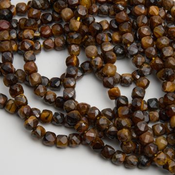 Tygrysie oko kostka fasetowana 7mm