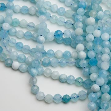 Akwamaryn kulka fasetowana 6mm
