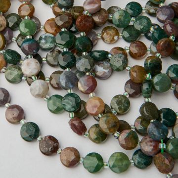 Agat indyjski dysk fasetowana 10mm