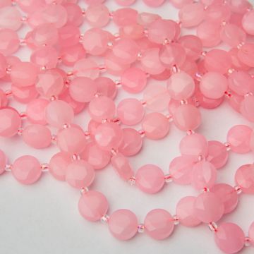 Jadeit różowy dysk fasetowany 10mm