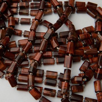 Czerwone tygrysie oko słupek ciosany 12x8mm