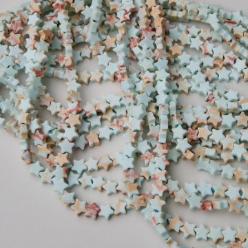 Jaspis cesarski turkusowy gwiazdka 6mm