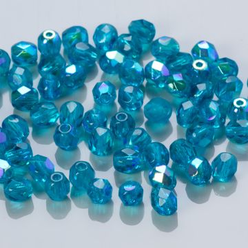Fire Polish Teal AB (X60150) 4mm
