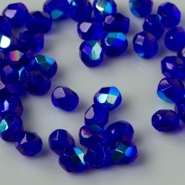 Fire Polish Mid. Cobalt AB (X30080) 4mm