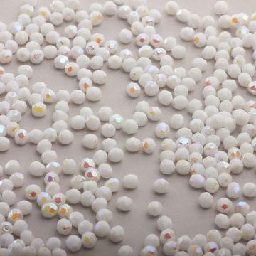 Fire Polish Opaque White AB (X03000) 4mm