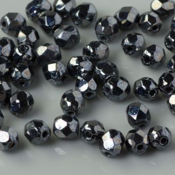 Fire Polish Hematite (L23980) 4mm