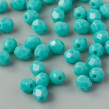 Fire Polish Opaque - Turquoise (63130) 4mm