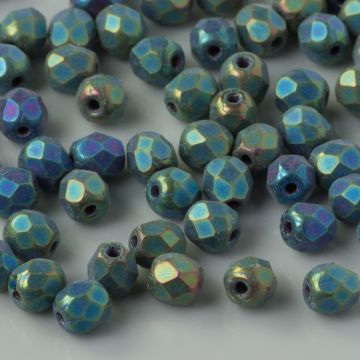 Fire Polish Matte Iris Green (21155JT) 4mm