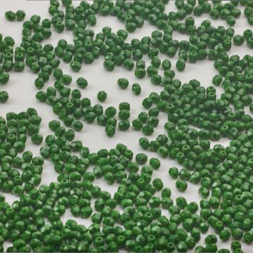 Fire-Polish Opaque Green w/Black (54110)  3mm