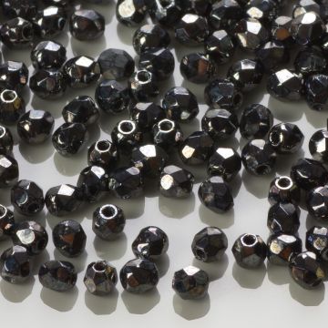 Fire Polish Hematite (L23980) 3mm