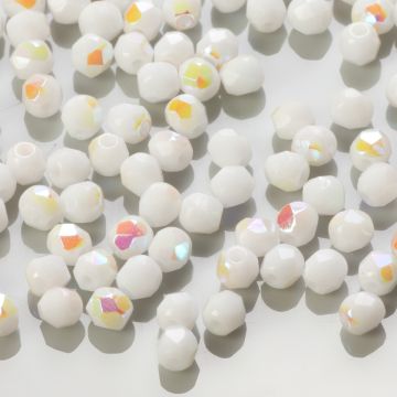 Fire Polish Opaque White AB (X03000) 3mm