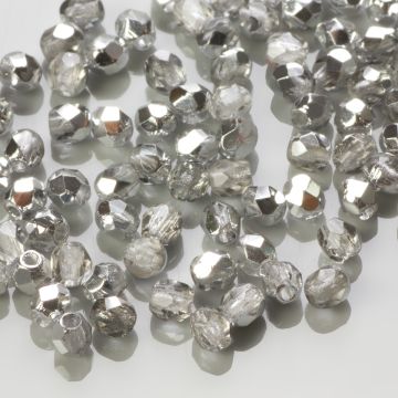 Fire Polish Silver 1/2 (S00030) 3mm