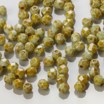 Fire Polish Picasso - Opaque Pale Turquoise (T63100) 3mm