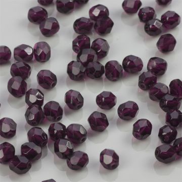 Fire Polish Dk  Amethyst (20080) 6mm