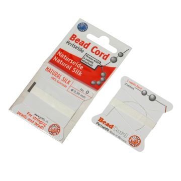 Nitka jedwabna do pereł z igłą white 0,3mm