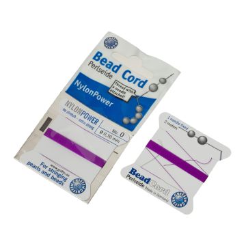 Nitka do pereł Nylon Power z igłą amethyst 0,3mm