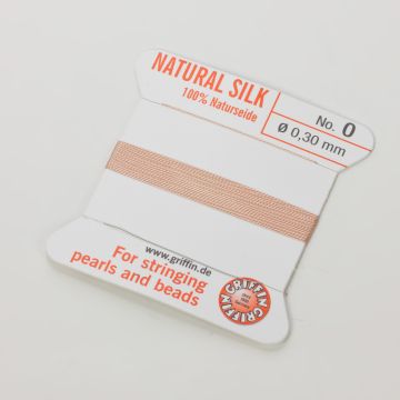 Nici jedwabne z igłą light pink 0,3mm