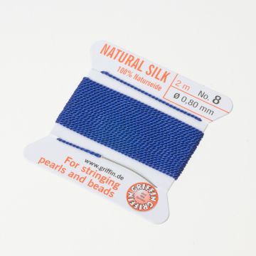 Nici jedwabne z igłą dark blue 0.8mm
