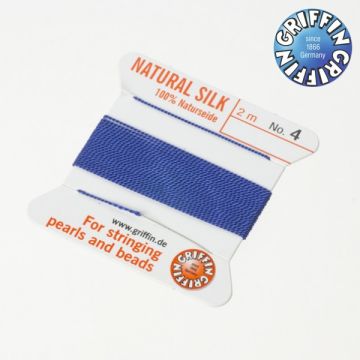 Nici jedwabne z igłą dark blue 0,65mm