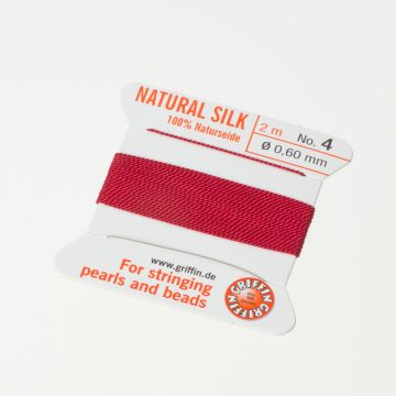 Nici jedwabne z igłą garnet 0,6mm