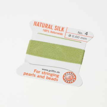 Nici jedwabne z igłą jade green 0,6mm