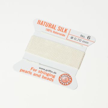 Nici jedwabne z igłą white 0,7mm